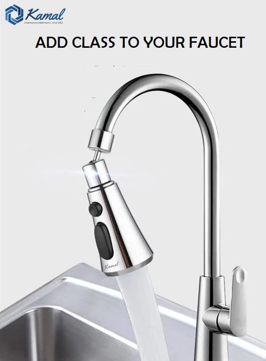 360 Degree Movable Faucet Aerator Infinity | 3 Mode Jet X-Cross Eco-Mist | Infinity - 3 Flow | 3 Modes Water Faucet Sprayer | Dual Flow Aerator Kitchen Sink Faucet Shower