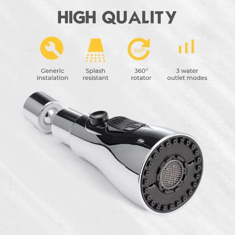 360 Degree Movable Faucet Aerator Infinity | 3 Mode Jet X-Cross Eco-Mist | Infinity - 3 Flow | 3 Modes Water Faucet Sprayer | Dual Flow Aerator Kitchen Sink Faucet Shower