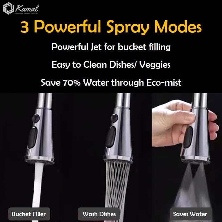 360 Degree Movable Faucet Aerator Infinity | 3 Mode Jet X-Cross Eco-Mist | Infinity - 3 Flow | 3 Modes Water Faucet Sprayer | Dual Flow Aerator Kitchen Sink Faucet Shower